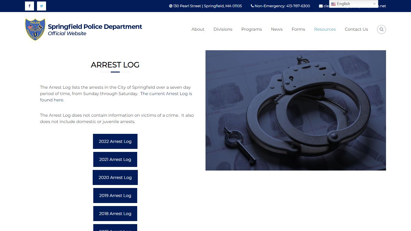 Arrest Log - Springfield Police Department